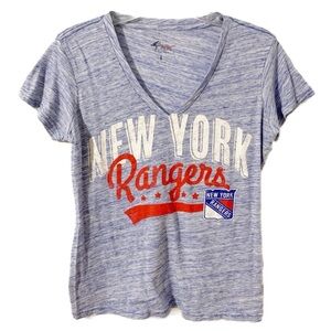 4Her Carl Banks New York Rangers V-Neck Tee Shirt